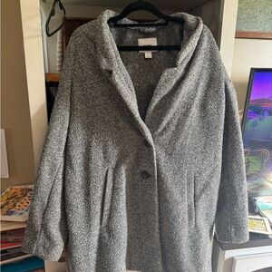Old Navy Women's Textured Gray Pea Coat Jacket